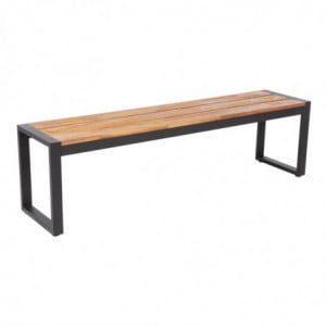 Bancs Industriels en Acier et Acacia 160 cm - Lot de 2 - Bolero - Fourniresto