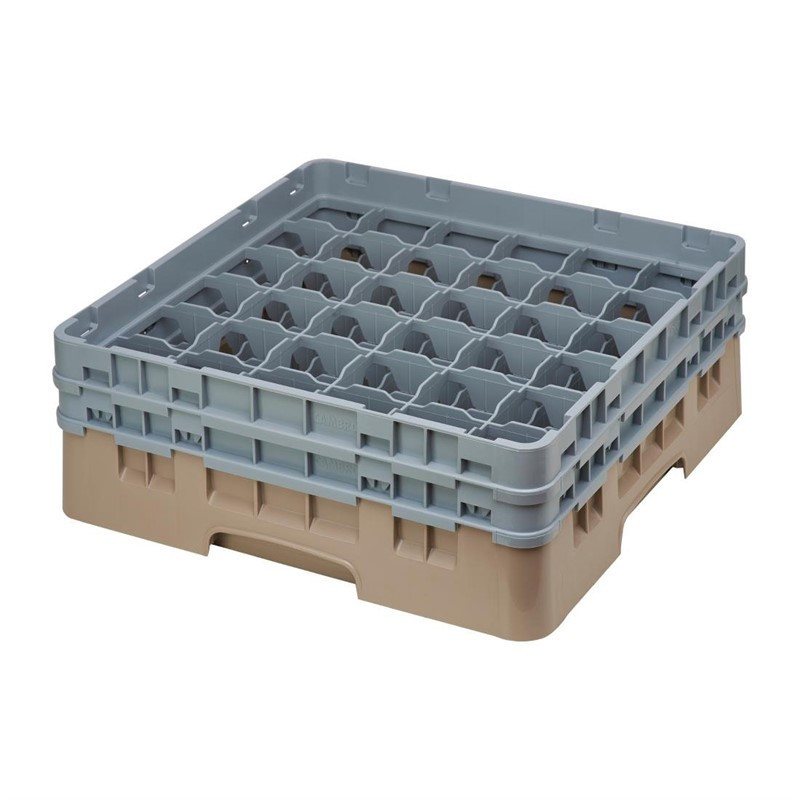 Casier À Verres 36 Compartiments Camrack Beige 500 x 500 mm - Cambro