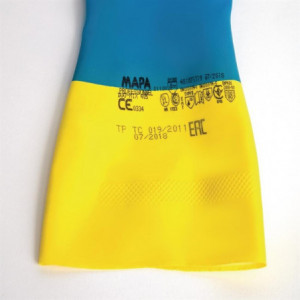 Waterproof Light Chemical Protection Blue and Yellow Gloves Mapa 405 - Size L - Mapa