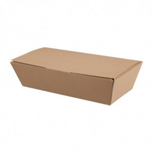 Ανακυκλώσιμα κουτιά τροφίμων Kraft - Μήκος 250mm - Πακέτο 150 τεμαχίων - Colpac