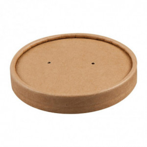 Lids for Microwaveable Recyclable Kraft Soup Bowls 225ml and 350ml - Pack of 500 - Colpac