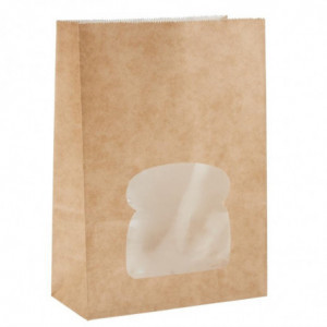 Black recyclable kraft sandwich bags with window - Pack of 250 - Colpac - Fourniresto