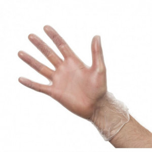 Γάντια από διάφανο πουδρωτό βινύλιο XL - Πακέτο 100 τεμαχίων - Vogue - Fourniresto