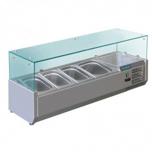Ψυγείο εκθεσιακής προβολής με 3 δοχεία GN 1/3 και 1 δοχείο GN 1/2 σειρά G - Polar - Fourniresto