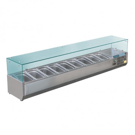 Refrigerated Display Case with Ingredients - 9 GN 1/3 Pans - Polar - Fourniresto