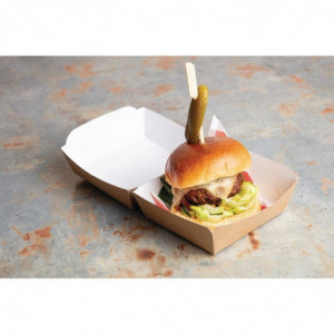 Large Compostable Kraft Burger Boxes - 135mm - Pack of 250 - Colpac