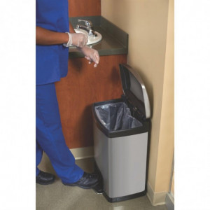 Front pedal stainless steel Slim Jim trash can - 50L - Rubbermaid