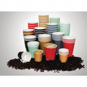 Disposable Black Hot Drink Cups - 225 ml - Pack of 50 - Fiesta