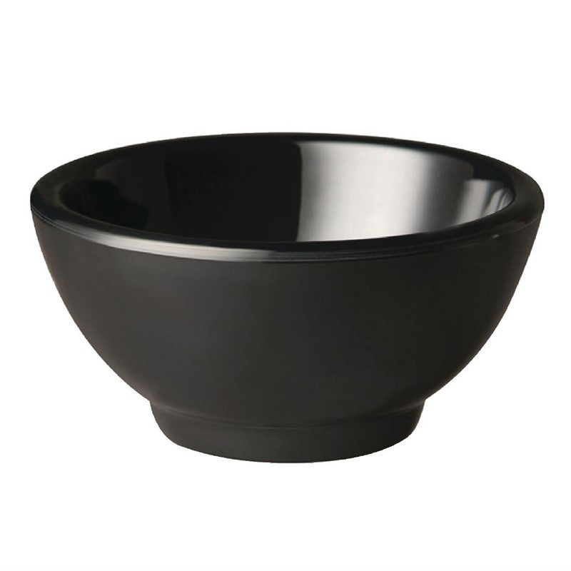 Round Bowl in Pure Black Melamine - Ø90mm - APS - Fourniresto
