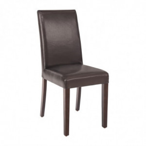 Dark Brown Faux Leather Chairs - Bolero - Fourniresto