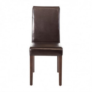 Chaises En Simili Cuir Marron Foncé - Bolero - Fourniresto