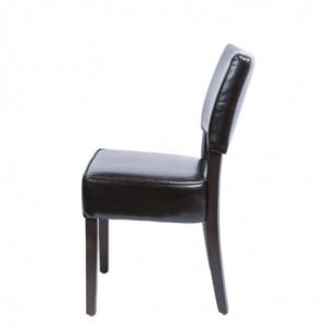 Comfortable Dark Brown Faux Leather Chairs - Bolero - Fourniresto