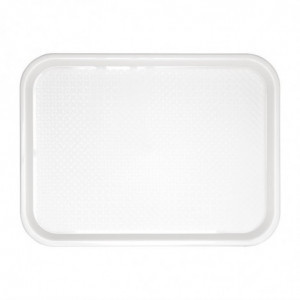 Πλαστικό πιάτο Fast Food λευκού χρώματος 345 x 265 χιλιοστά - Olympia KRISTALLON - Fourniresto