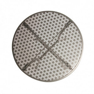 Round Perforated Steel Bistro Table - 600 mm - Grey - Bolero - Fourniresto