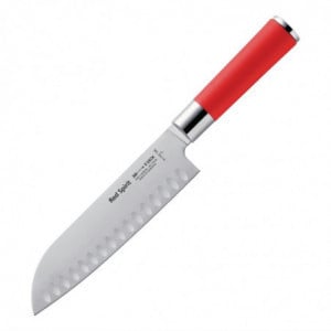 Santoku Alveolé Red Spirit Knife - 180mm - Dick