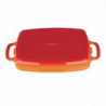 Rectangular Orange Cast Iron Dish - 2.8L - Vogue