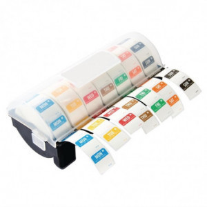 Food Soluble Color Code Labels Kit with Plastic Dispenser - Set of 7 Rolls - Vogue