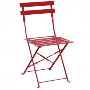 Καρέκλες βεράντας από ατσάλι - Κόκκινες - Σετ 2 - Bolero - Fourniresto