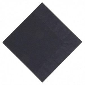 Μαύρες απορριμματοποιήσιμες χαρτοπετσέτες σνακινγκ - 3 στρώματα - 30x30 - Πακέτο των 1000 - FourniResto - Fourniresto