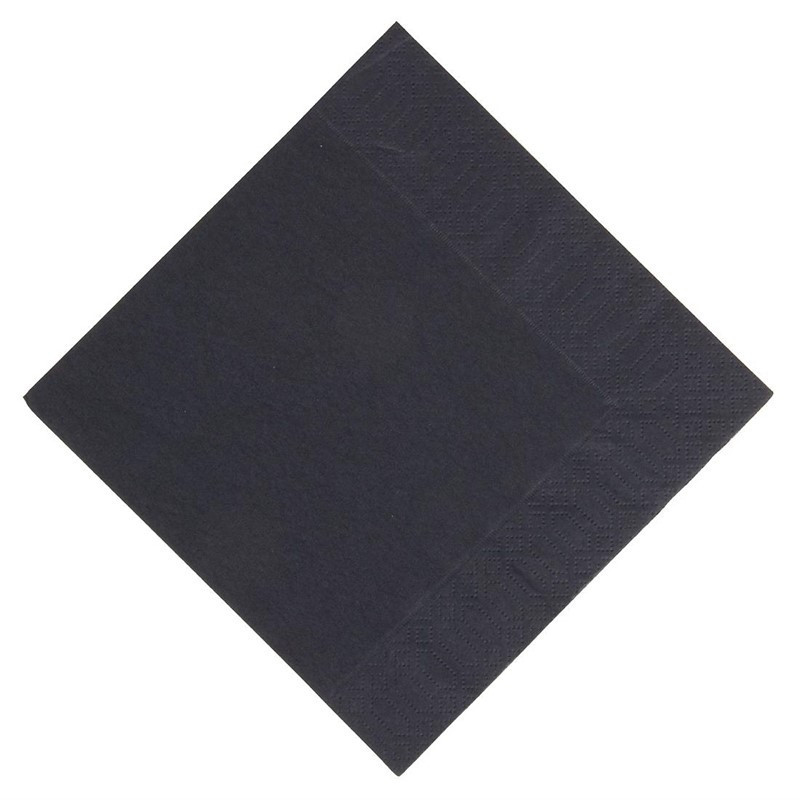 Μαύρες απορριμματοποιήσιμες χαρτοπετσέτες σνακινγκ - 3 στρώματα - 30x30 - Πακέτο των 1000 - FourniResto - Fourniresto