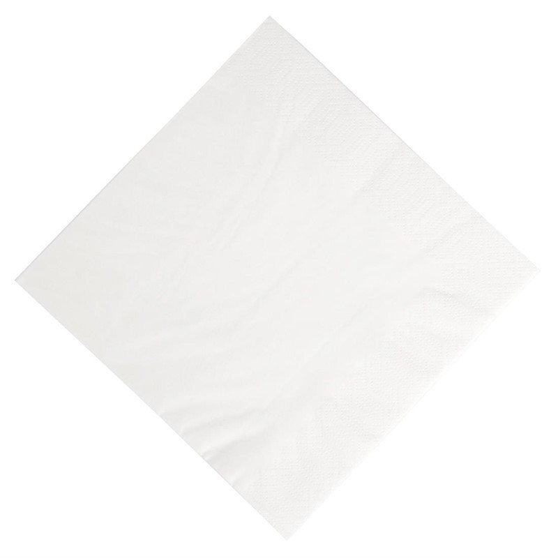 Χαρτοπετσέτες πρωινού λευκές από οικολογικό υλικό - 3 στρώματα - 400 x 400 - Πακέτο 1000 τεμαχίων - FourniResto
