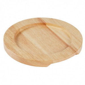 Support en bois clair pour plat rond en fonte avec oreilles - Ø210mm - Olympia - Fourniresto