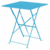 Table de terrasse carrée en acier - bleu turquoise - 600mm - Bolero - Fourniresto