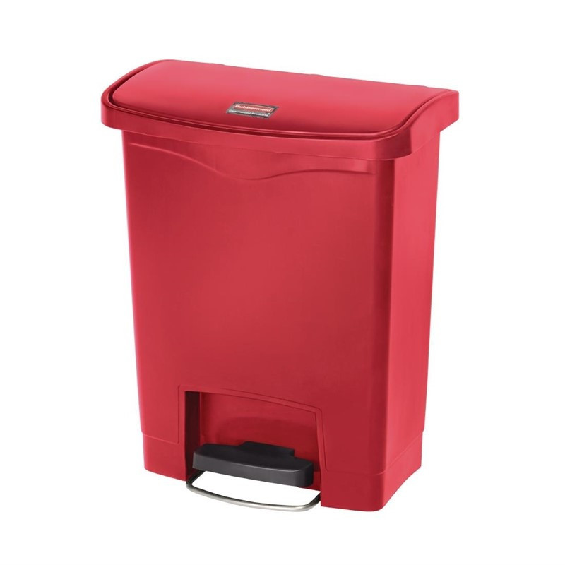 Front Pedal Slim Jim Red Trash Can - 30L - Rubbermaid