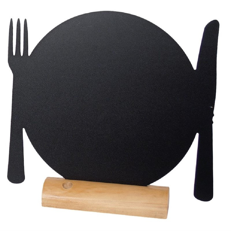 Ardoise Silhouette de table assiette - Lot de 3 - Securit - Fourniresto