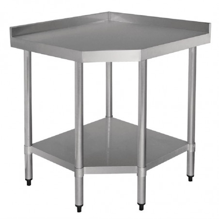 Stainless Steel Corner Table - L 900 x 700mm - Vogue
