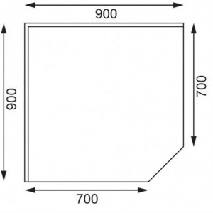 Table D'Angle en Inox-L 900 x 700mm - Vogue