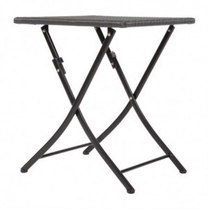Τραπέζι τετράγωνο αναδιπλούμενο από ρατάν - 600mm - Bolero - Fourniresto
