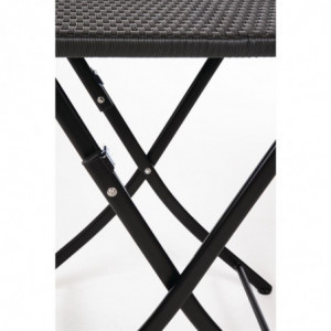 Τραπέζι τετράγωνο αναδιπλούμενο από ρατάν - 600mm - Bolero - Fourniresto