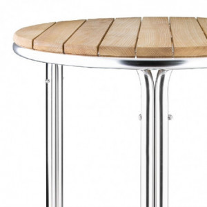 Table ronde en frêne et aluminium 600mm - Bolero - Fourniresto