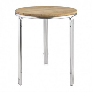 Round table in ash and aluminum 600mm - Bolero - Fourniresto