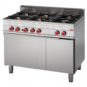 Six-burner stove with gas oven and closed cupboard 650 - Gastro M