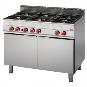 Six-burner stove on Maxi Gas 650 - Gastro M
