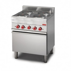 Electric Range 4 Plates 650 On Convection Electric Oven - 400V - Gastro M
