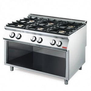 Fourneau Gaz 6 Feux Vifs 700 Sur Placard Ouvert - Gastro M
