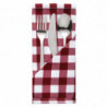 Red checkered polyester napkins - Set of 10 - Mitre Essentials - Fourniresto
