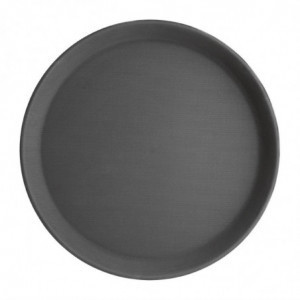 Non-slip round black fiberglass tray 280mm - Olympia KRISTALLON - Fourniresto