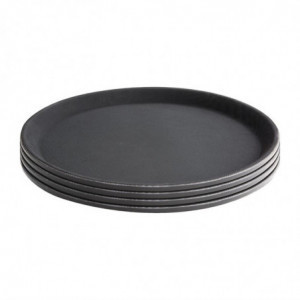 Non-slip round black fiberglass tray 356mm - Olympia KRISTALLON - Fourniresto