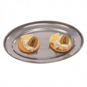 Oval stainless steel serving dish - 250mm - Olympia - Fourniresto