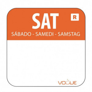 Etiquettes Alimentaires Orange  "Samedi" - Lot de 1000 - Vogue