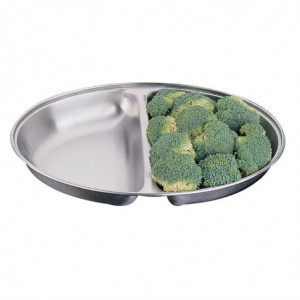 Oval vegetable dish 2 compartments 180x252mm - Olympia - Fourniresto