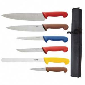 Case with Set of 6 Colored Knives - Hygiplas