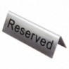 Stainless Steel "Reserved" Table Easels - Set of 10 - Olympia - Fourniresto