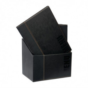 Μαύρες θήκες μενού A4 με κουτί αποθήκευσης - Σετ 20 τεμαχίων - Securit - Fourniresto