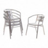 Stackable aluminum chairs - Set of 4 - Bolero - Fourniresto