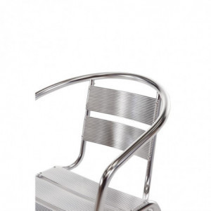 Stackable aluminum chairs - Set of 4 - Bolero - Fourniresto